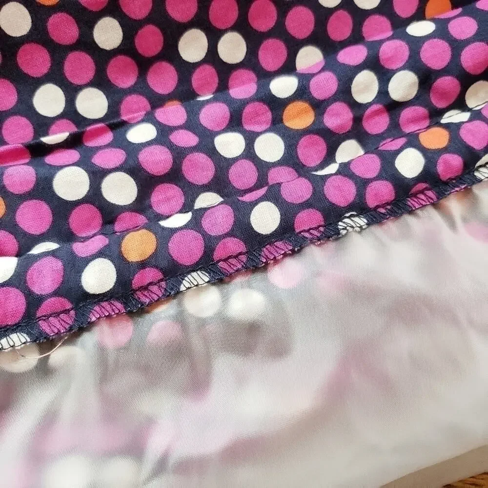 Vera Bradley Navy with Pink Polka Dot Drawstring Satchel, Backpack, Wet Bag NWOT